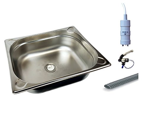 Freizeit Wittke Acero inoxidable fregadero de la cocina con el dren “32,5 x 26,5 x 10 cm Conjunto fregadero para