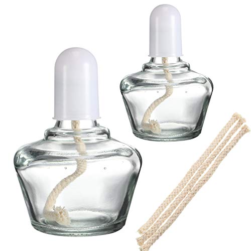 Frienda Lámpara de Quemador de Alcohol Clásica de 2 Piezas, 60 ml y 150 ml con 5 Mechas de Repuesto
