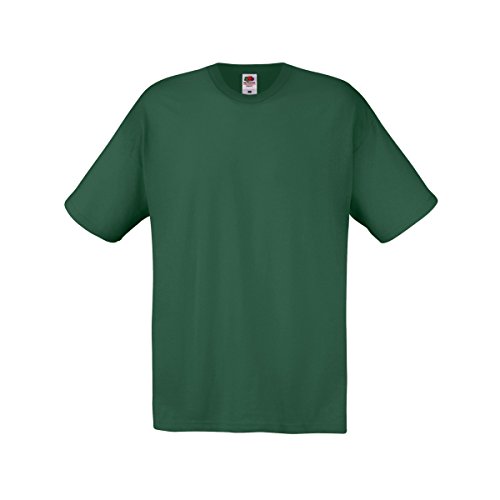 Fruit of the Loom - Camiseta Básica de Manga Corta de Calidad diseño Original Hombre Caballero (Grande (L)) (Negro)