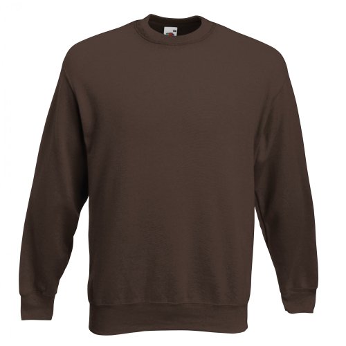 Fruit of the Loom - Sudadera básica con Mangas diseño Set-In Modelo 70/30 Premium (Grande (L)) (Marrón Chocolate)