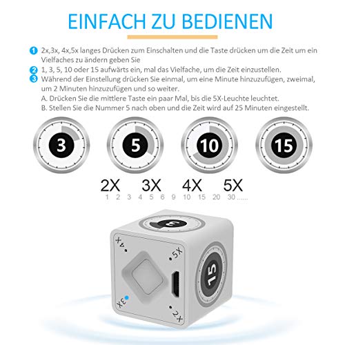 fshark temporizador Cubo Chip Sensor giroscopio para niños, cocina, reuniones, estudio, ejercicios, siestas, Barbacoa