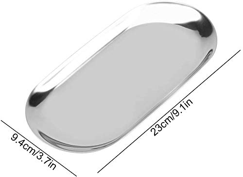 FTVOGUE Placa de la Torta de la Fruta de la joyería de los cosméticos de la Toalla de la Bandeja del Almacenamiento del Estilo nórdico para los escritorios caseros de la Oficina(L-Silver)