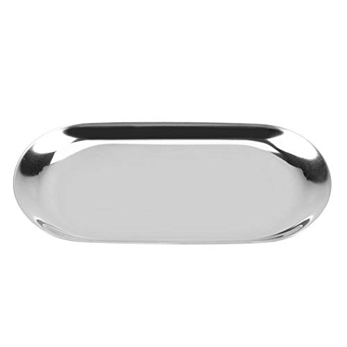 FTVOGUE Placa de la Torta de la Fruta de la joyería de los cosméticos de la Toalla de la Bandeja del Almacenamiento del Estilo nórdico para los escritorios caseros de la Oficina(L-Silver)
