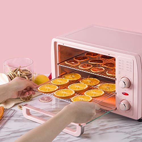 FUDIV Horno eléctrico pequeño de 13 litros Horno casero Mini Capa Mini Horno eléctrico multifunción 1050 vatios, Control de Temperatura Rosa