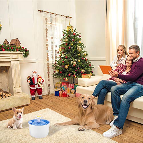 Fuente de Agua para Gatos, Dispensador de Agua para Perros, 【Upgrade】Fuente Para Beber Automática Súper Silenciosa de 1.6L para Mascotas con Función de Sensor Infrarrojo (incluye 2 filtros) (Azul)