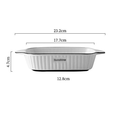 Fuente Horno Ceramica Plato de arroz de microonda occidental placa de cerámica for hornear queso al horno Horneado Vajilla Plato del hogar Hornear tazón para Lasañas, Pasteles, Tapas y Más