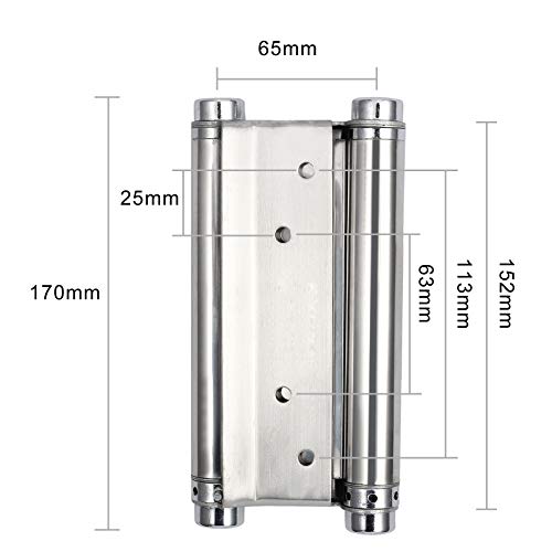 Fugen 2PCs 6'' Bisagra s a Tope Plegables de Acero Inoxidable Conectores de Bisagras Direccionales de Doble Acción para Puerta Abatible Portón Salón con Tornillos