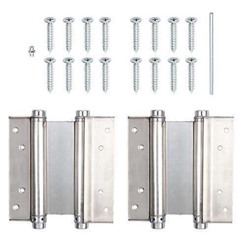 Fugen 2PCs 6'' Bisagra s a Tope Plegables de Acero Inoxidable Conectores de Bisagras Direccionales de Doble Acción para Puerta Abatible Portón Salón con Tornillos