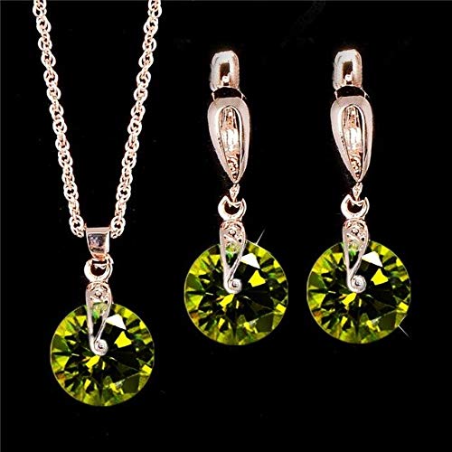FUKAI Nuevo Juego De Joyas De Color Dorado De Moda Simple De Corte Redondo Blanco AAA Cubic Zirconia Cz Collar De Fiesta Colgante Pendientes De Gota Conjunto De Joyas