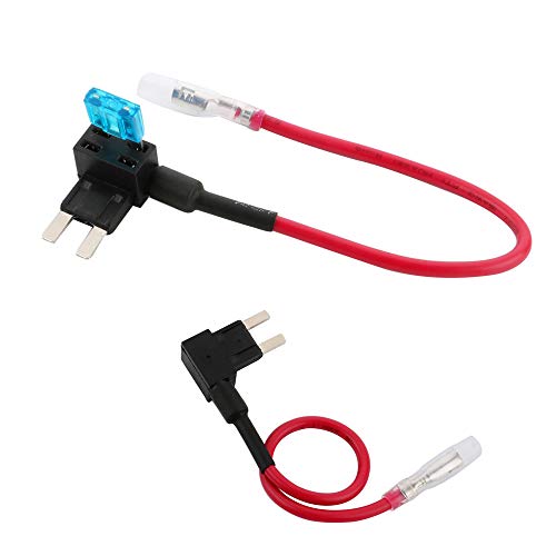 FULARR® 5Pcs Premium ACS Pequeño Add-A-Circuit Fusible Tap Adaptador, Portafusibles Estilo Cuchilla, con Gratis 15Pcs Mini Fusible, 1Pcs Fusible Puller y 5Pcs Cables Ataduras –– 12V / 24V