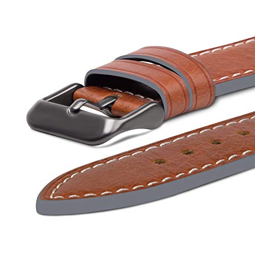 Fullmosa Correa Apple Watch Series SE 6/5/4/3/2/1, 4 Colores, Vintage Pulsera de Cuero Reemplazo de Apple Watch para Mujeres Hombres, Marrón Oscuro + Hebilla Gris Ahumado, 38mm/40mm