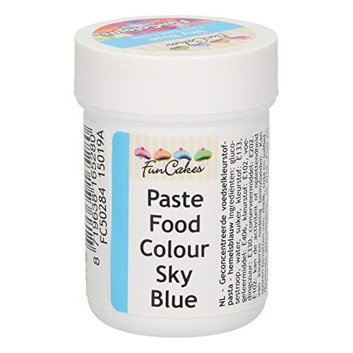 FunCakes FunColours Colorante Concentrado Alimenticio en Pasta para Hornear, Decorar, Glasear, Fondant, Crema, Color Azul Cielo, 30g, FCS50284