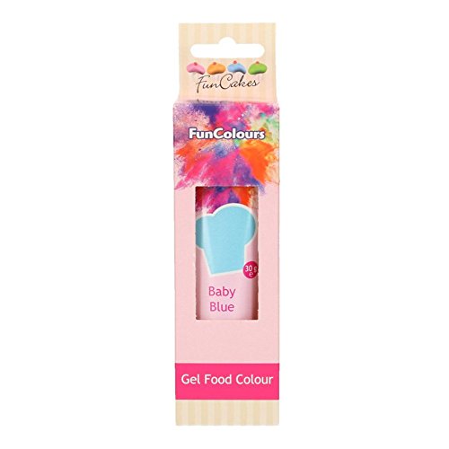 FunCakes FunColours Colorante en Gel Superconcentrado Comestible Insaboro para todo tipo de Cremas y Masas Color Baby Blue Azul Bebé, 30g FC50060