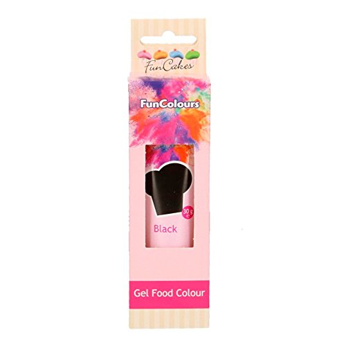 FunCakes FunColours Colorante en Gel Superconcentrado Comestible Insaboro para todo tipo de Cremas y Masas Color Black Negro (30g x 5)