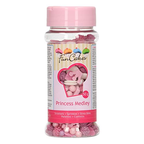 FunCakes Sprinkles Medley Mezcla De Decoraciones De Azúcar De Temática Princesa 50 g