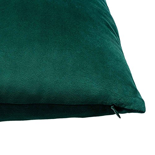 Funda cojín Velvet 100% poliéster, Color Verde. Terciopelo Liso, Un básico Ideal 45x45 cm.