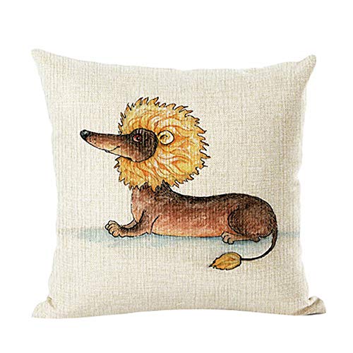 Funda de Almohada Dragonaur, Exquisita y cómoda con diseño de Perro Salchicha, Funda de cojín para sofá, Cama, Coche, cafetería, decoración para el hogar