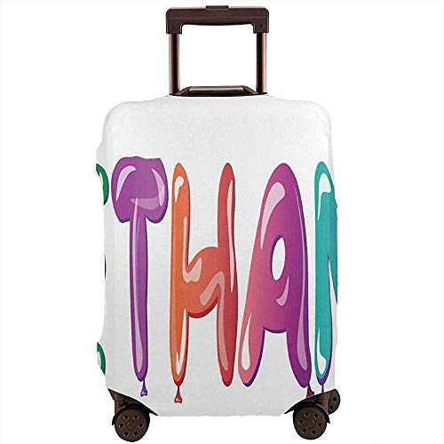 Funda de Equipaje de Viaje Letras Coloridas en Forma de Globos Feliz cumpleaños Celebración Fuente Maleta Protector Tamaño L