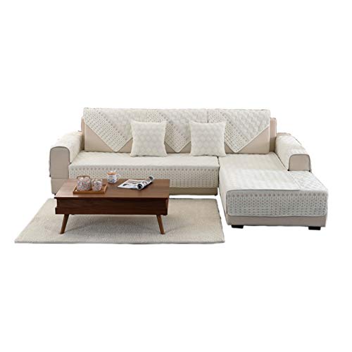 Funda De Sofá Para Perros, Suave Acolchado Seccional Funda Para Sofá Tirar Resbalón Anti Protector De Muebles Slipcover Para Perros Gatos Mascota Se Vende Por Separado-arroz Blanco 90x240cm(35x94inch)