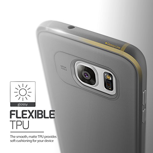 Funda Galaxy S7 Edge VRS Design - Funda Silicona Protectora [Gris] Flexible TPU, Carcasa Choque Absorción Cover movil Ultra Fina [Single Fit] para Samsung Galaxy S7 Edge 2016