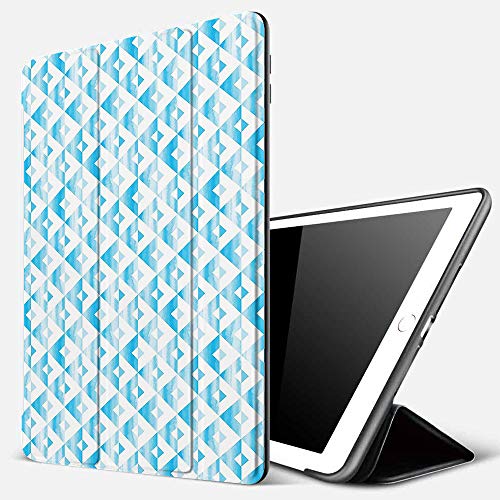 Funda iPad 10.2 Inch 2018/2019,Línea Triangular Moderna y geométrica de Formas contemporáneas con Imagen de Fondo de Nube Clara, Naranja Chocolate,Cubierta Trasera Delgada Smart Auto Wake/Sleep