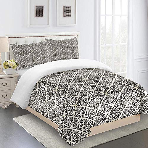 Funda Nórdica 200x200cm Funda De Almohada Juego De Ropa De Cama 3-Piezas Refrescante 100% Microfibra Moda Inicio Ropa De Cama Rayas Blancas Grises