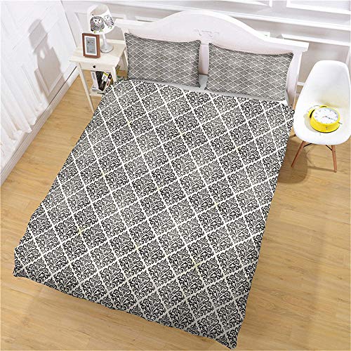 Funda Nórdica 200x200cm Funda De Almohada Juego De Ropa De Cama 3-Piezas Refrescante 100% Microfibra Moda Inicio Ropa De Cama Rayas Blancas Grises