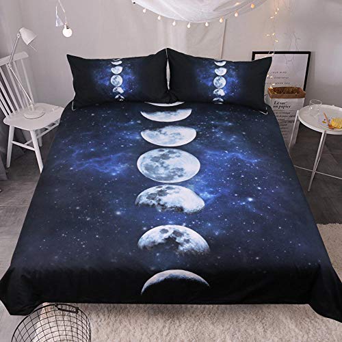 Funda Nórdica Eclipse Lunar 180X200Cm Hipoalergénica Refrescante Polyester Juego De Ropa De Cama 1 Funda Nórdica 2 Funda De Almohada Moda Inicio Ropa De Cama