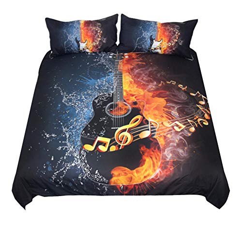 Funda Nórdica Music Dream Guitar140X200Cm Hipoalergénica Refrescante Polyester Juego De Ropa De Cama 1 Funda Nórdica 2 Funda De Almohada Moda Inicio Ropa De Cama