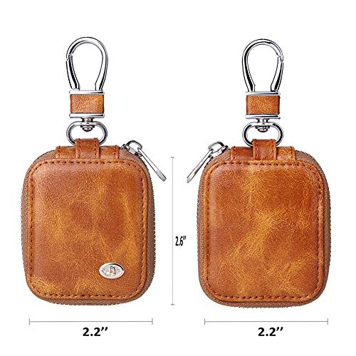 Funda para Auriculares de PU Cuero, ZhaoCo Bolsa de Almacenamiento Cubierta Protectora Funda Carcasa para Airpods, Mp3, Cable USB, Monedas, Tarjeta de Memoria - Rojo