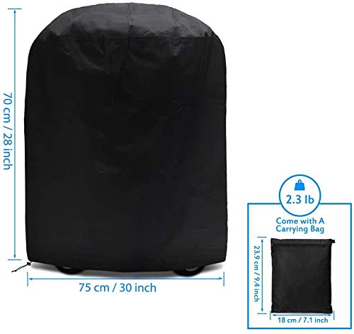 Funda para barbacoas, cubierta de barbacoa, Oxford Funda Protectora Barbacoa, Cubierta para Barbacoa Redonda, Protector para Barbacoa Impermeable/Anti-Viento/UV (75 x 70cm)