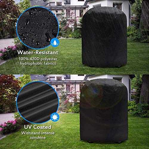 Funda para barbacoas, cubierta de barbacoa, Oxford Funda Protectora Barbacoa, Cubierta para Barbacoa Redonda, Protector para Barbacoa Impermeable/Anti-Viento/UV (75 x 70cm)