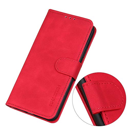 Funda para LG Velvet, Funda Móvil LG Velvet, Estuche con Billetera Plegable, Magnético Carcasa para LG Velvet, Rojo
