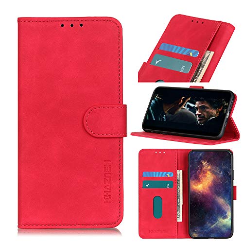 Funda para LG Velvet, Funda Móvil LG Velvet, Estuche con Billetera Plegable, Magnético Carcasa para LG Velvet, Rojo