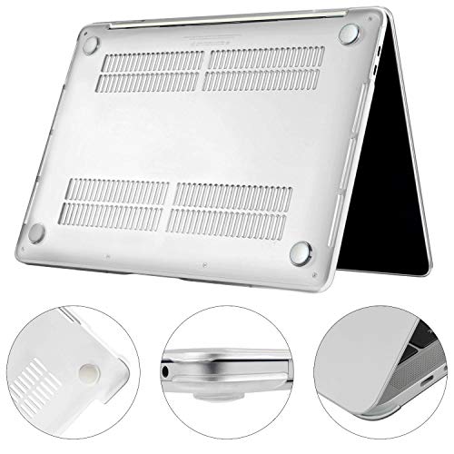 Funda para MacBook Pro 13 2016/ 2017/ 2018/2019, TECOOL Cubierta Plástico Dura Case Carcasa para MacBook Pro 13 Pulgadas con/sin Touch Bar (Modelo: A1706 / A1708 / A1989/ A2159) -Cristal Transparente