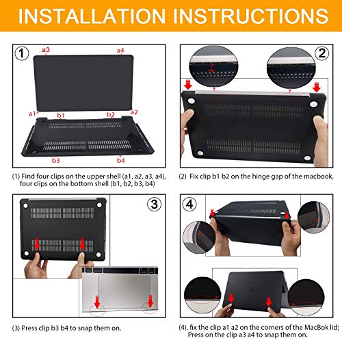 Funda para MacBook Pro 13 2016/ 2017/ 2018/2019, TECOOL Cubierta Plástico Dura Case Carcasa para MacBook Pro 13 Pulgadas con/sin Touch Bar (Modelo: A1706 / A1708 / A1989/ A2159) -Cristal Transparente