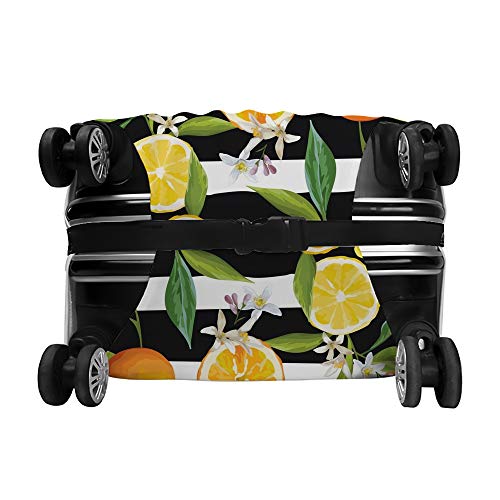 Funda para maleta CHEHONG con diseño de flor de limón naranja y cárcel de viaje, funda protectora lavable de fibra de poliéster elástica a prueba de polvo