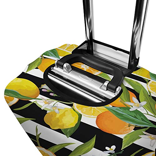 Funda para maleta CHEHONG con diseño de flor de limón naranja y cárcel de viaje, funda protectora lavable de fibra de poliéster elástica a prueba de polvo