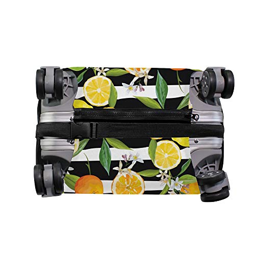Funda para maleta CHEHONG con diseño de flor de limón naranja y cárcel de viaje, funda protectora lavable de fibra de poliéster elástica a prueba de polvo