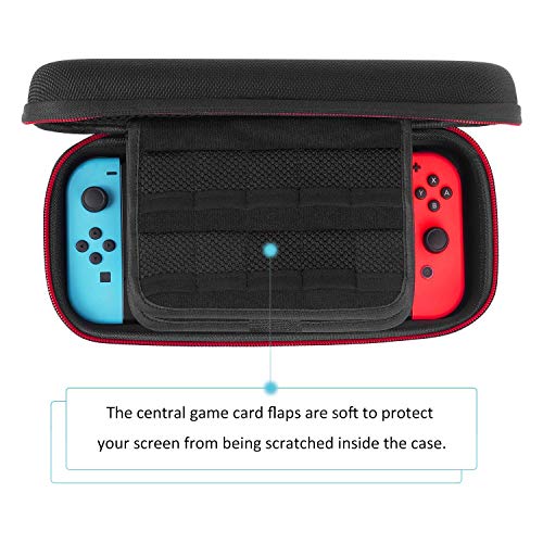 Funda para Nintendo Switch - Younik Versión Mejorada Viaje rígida Case con más Espacio de Almacenamiento para 19 Juegos, Oficial Adaptador de AC y Otros Accesorios Nintendo Switch