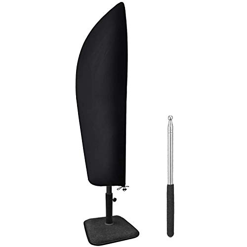 Funda para Sombrilla con varilla de contracción, Impermeable, resistente al viento, anti-UV, resistente al desgarro, tela Oxford 210D Funda para paraguas en extra grande con cremallera(265x40/70/50cm)