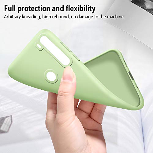 Funda para Xiaomi Redmi Note 8 + Protector de Pantalla de Vidrio Templado, Carcasa Ultra Fino Suave Flexible Silicona Colores del Caramelo Protectora Caso Anti-rasguños Case - Menta Verde