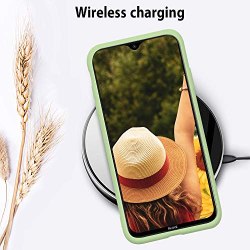 Funda para Xiaomi Redmi Note 8 + Protector de Pantalla de Vidrio Templado, Carcasa Ultra Fino Suave Flexible Silicona Colores del Caramelo Protectora Caso Anti-rasguños Case - Menta Verde