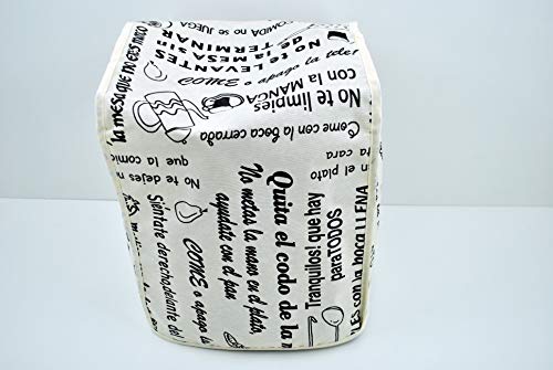 Funda Protectora Antimanchas para THERMOMIX TM6 TM5 TM31. Modelo Frases.
