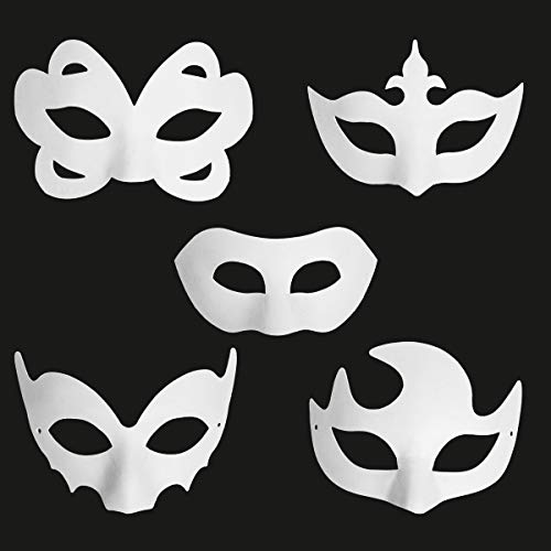 Funhoo 14 pizas Máscaras Blancas en Blanco Papel Mascarada Disfraces Decoración para Bricolaje Pintura Dibujo Arte Artesanal Fiesta Halloween Disfraz Accesorio Niños Mujeres Hombres