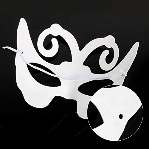 Funhoo 14 pizas Máscaras Blancas en Blanco Papel Mascarada Disfraces Decoración para Bricolaje Pintura Dibujo Arte Artesanal Fiesta Halloween Disfraz Accesorio Niños Mujeres Hombres