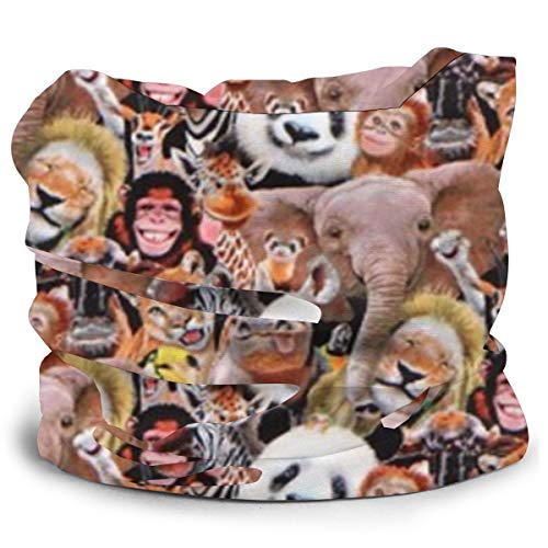 Funny Caps Colorido divertido jirafa león elefante zoológico cara bufanda casual pasamontañas sombreros elásticos pañuelo diademas protección contra el viento/sol/UV