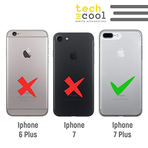 Funnytech® Funda Silicona para iPhone 7 Plus [Gel Silicona Flexible [Ultra Slim 1,5mm-Gran Resistencia] [Diseño Exclusivo, Impresión Alta Definición] [Sellos viajeros Vers. Transparente]