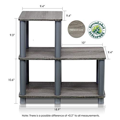 Furinno Estantes sin herramientas Gris/Gris.