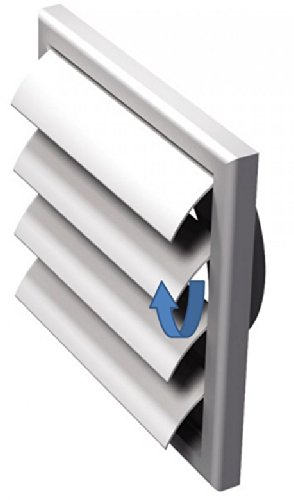 FUSSY CHOICE LTD - Rejilla de ventilación (plástico, 100 mm, compuertas de gravedad), color blanco